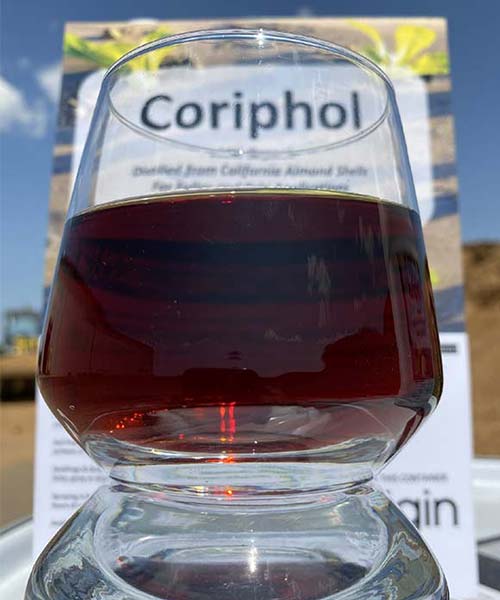 Coriphol liquid in a container