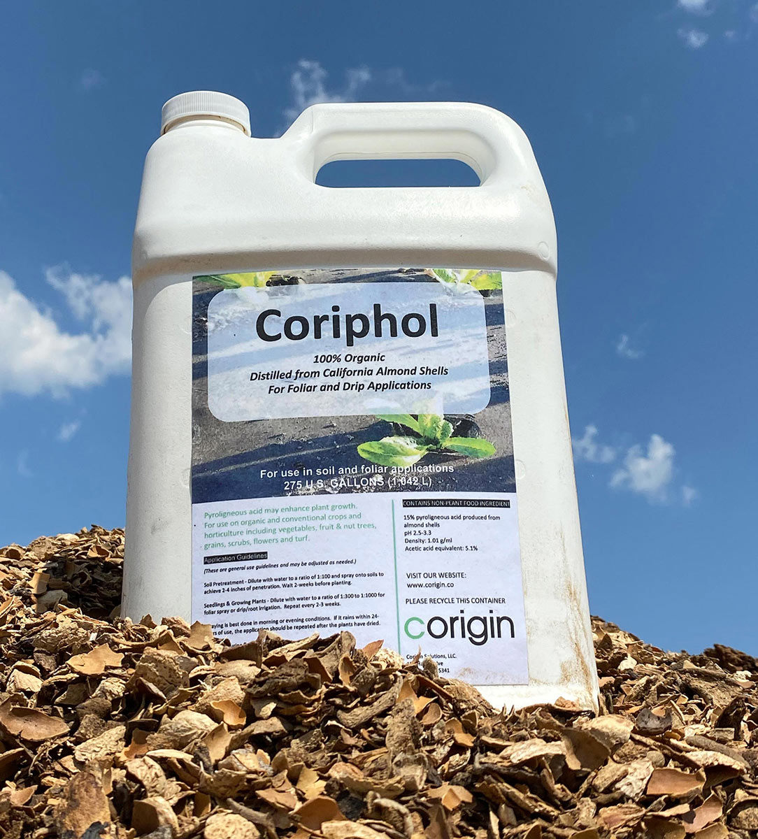 Coriphol in a jug with product label